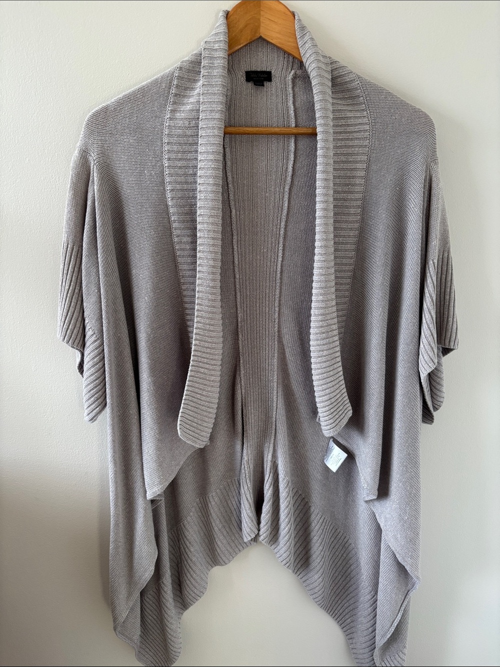 Talula Light Gray Draped Open Front Women's Sweater Cardigan